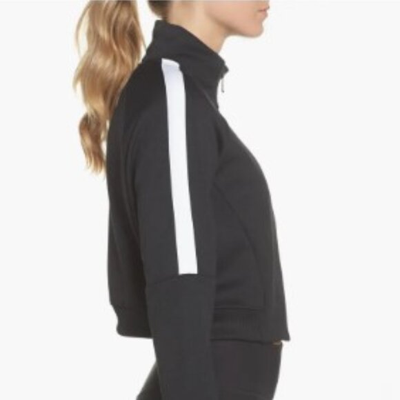 Nike Women's Sportswear Crop Track N98 Jacket | Black In Black/ White | Size L - Picture 8 of 15